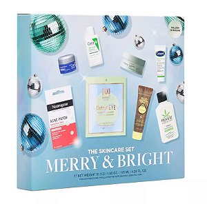 Kit de Cuidados com a Pele, Merry and Bright Skincare Set, 8 Itens, Multimarcas