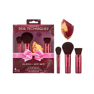 Kit de Pincéis para Maquiagem, Blend and Jet Set, 4 Peças, Real Techniques