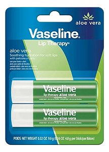 Hidratante Labial, Lip Therapy Aloe Vera, Kit com 2 Unidades, Vaseline