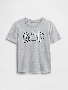 Camiseta Infantil Manga Curta, Cinza, Urso Brannan, Gap