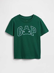Camiseta Infantil Manga Curta, Verde, Urso Brannan, Gap
