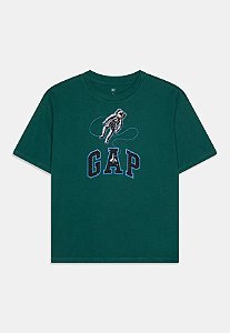 Camiseta Infantil, Verde Astronauta, Logo Graphic Tee, Gap