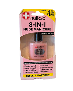 Base Fortalecedora para Unhas, 8 in 1 Nude Manicure, Nail Aid