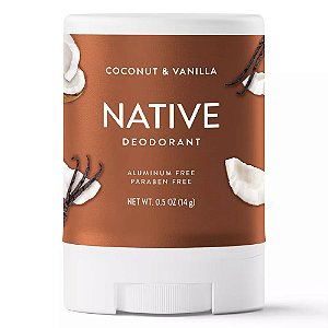 Mini Desodorante Sem Alumínio, Coconut e Vanilla, 14g, Native