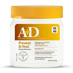 Pomada Preventiva para Assaduras, A+D Prevent Ointment, 454g, A+D