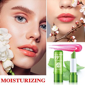 Batom Hidratante com Aloe Vera e Cor Adaptável, Aloe Vera Temperature Color Changing Lipstick, Daixuere