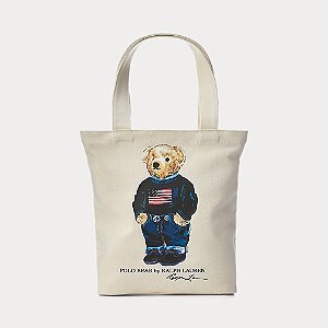 Bolsa Tote em Canvas Polo Bear, Natural, Polo Ralph Lauren
