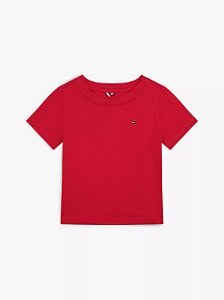 Camiseta Bebê, Vermelha com Logo Bordado, Tommy Hilfiger