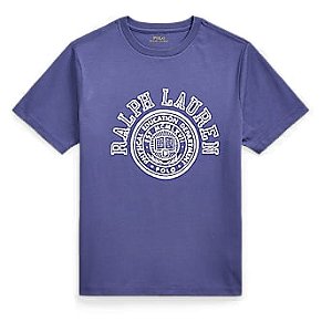 Camiseta Logo Infantil, Azul Claro e Branco, Polo Ralph Lauren