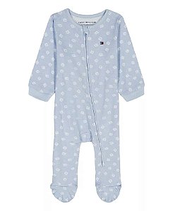 Macacão Bebê com Pezinhos, Logo Print Footed Coverall, Tommy Hilfiger