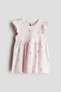 Vestido Bebê, Rosa Claro com Estampa Floral, H&M