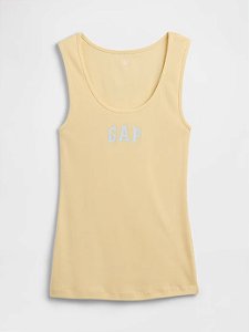 Regata Feminina Canelada Logo, Amarelo Manteiga, GAP