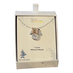 Colar Minnie Mouse, Prata com Pingente, Disney
