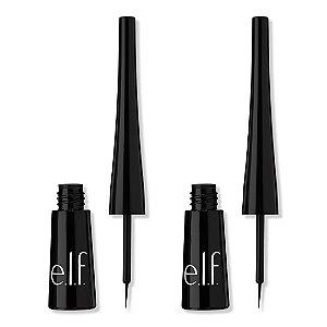Kit Delineador Líquido, Expert Liquid Eyeliner Jet Black, 2 Unidades, e.l.f. cosmetics