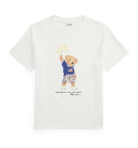 Camiseta Infantil Polo Bear,  Branca, Polo Ralph Lauren