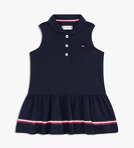 Vestido Polo Cavado Bebê, Azul Marinho, Tommy Hilfiger