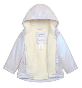 Jaqueta Infantil Resistente à Água com Zíper, Lilás, Carter´s