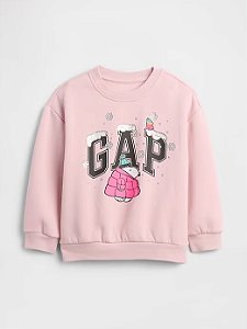 Moletom Bebê Rosa com Estampa Snoopy, GAP
