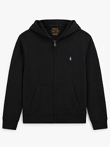 Moletom Infantil Tecido Duplo com Zíper, Preto, Polo Ralph Lauren