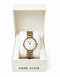 Relógio Feminino, Pulseira Bicolor, Dourado e Prata, Anne Klein