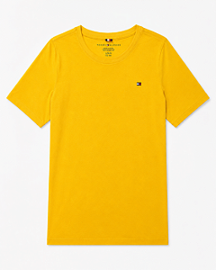Camiseta Infantil, Amarela com Logo Bordado, Tommy Hilfiger
