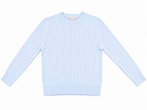 Suéter Feminino Tricot Trançado, Azul Claro, Calvin Klein