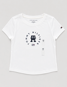 Camiseta Infantil Logo Frontal, Branca, Tommy Hilfiger