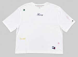 Camiseta Infantil Estampas Bordadas, Branca, Tommy Hilfiger