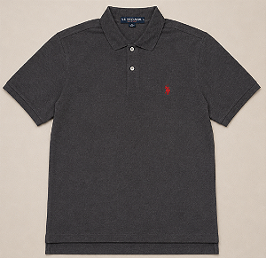 Camiseta Polo Masculina, Cinza Escuro, U.S. Polo Assn