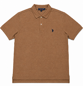 Camiseta Polo Masculina, Marrom Claro, U.S. Polo Assn