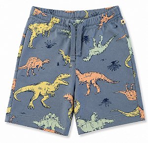Bermuda Infantil, Azul Claro com Estampa de Dinossauros, Gap