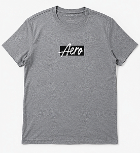 Camiseta Masculina, Cinza com Logo Aero, Aéropostale