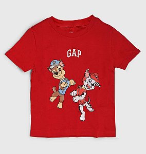 Camiseta Bebê, Vermelha Estampa Patrulha Canina, GAP