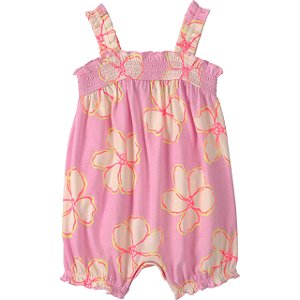 Macacão Romper de Bebê, Rosa Estampa Flor, Child of Mine by Carter’s