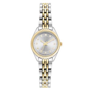 Relógio Feminino Analógico, Pulseira Bicolor, Time and Tru
