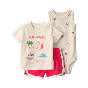 Conjunto 3 Peças de Bebê, Estampa Praia, Child of Mine by Carter’s