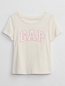 Camiseta Infantil Logo, Creme, Gap