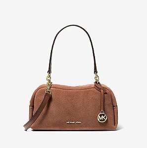 Bolsa de Ombro, Cecily Small Suede Shoulder Bag, Luggage, Michael Kors