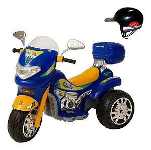 Moto Elétrica Infantil Motocross Para Criança +3 anos até 20kg Realista 6v  Xplast - Azul