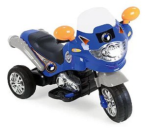 Triciclo Moto Elétrica Infantil Masculina XT3 Cross 2 Marchas Azul