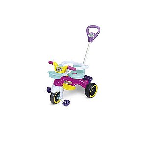 Triciclo Infantil com Empurrador - Triciclo Baby City - Rosa