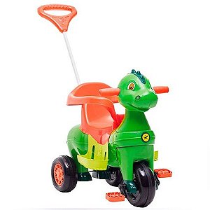 Triciclo Velotrol Motoca Infantil Empurrador Dino Azul