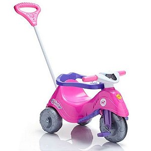 Motoca Triciclo Infantil com Empurrador Encantando Rosa