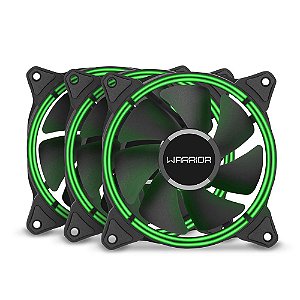 Kit 3 Cooler Warrior Harb 120mm Verde - GA195