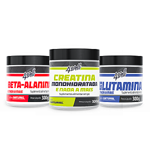 Kit Creatina 300g + Beta Alanina 300g + Glutamina 300g