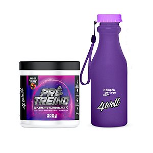 Kit Pré-Treino 4well Ponche de Frutas + Garrafa Squeeze