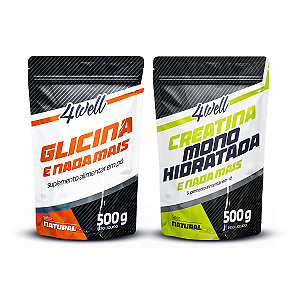 Kit Glicina 500g + Creatina 500g 4well
