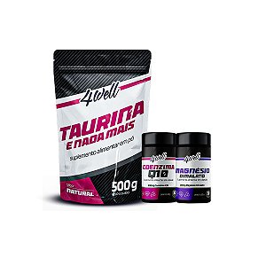 Kit Energia & Foco Taurina 500g + Coenzima Q10 + Magnésio Dimalato