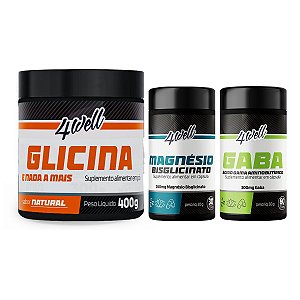 Kit Sono Intenso Glicina 400g + Gaba + Magnésio Bisglicinato