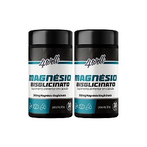 Magnésio Bisglicinato 4well 260mg - 60 cápsulas - Combo 2 potes
